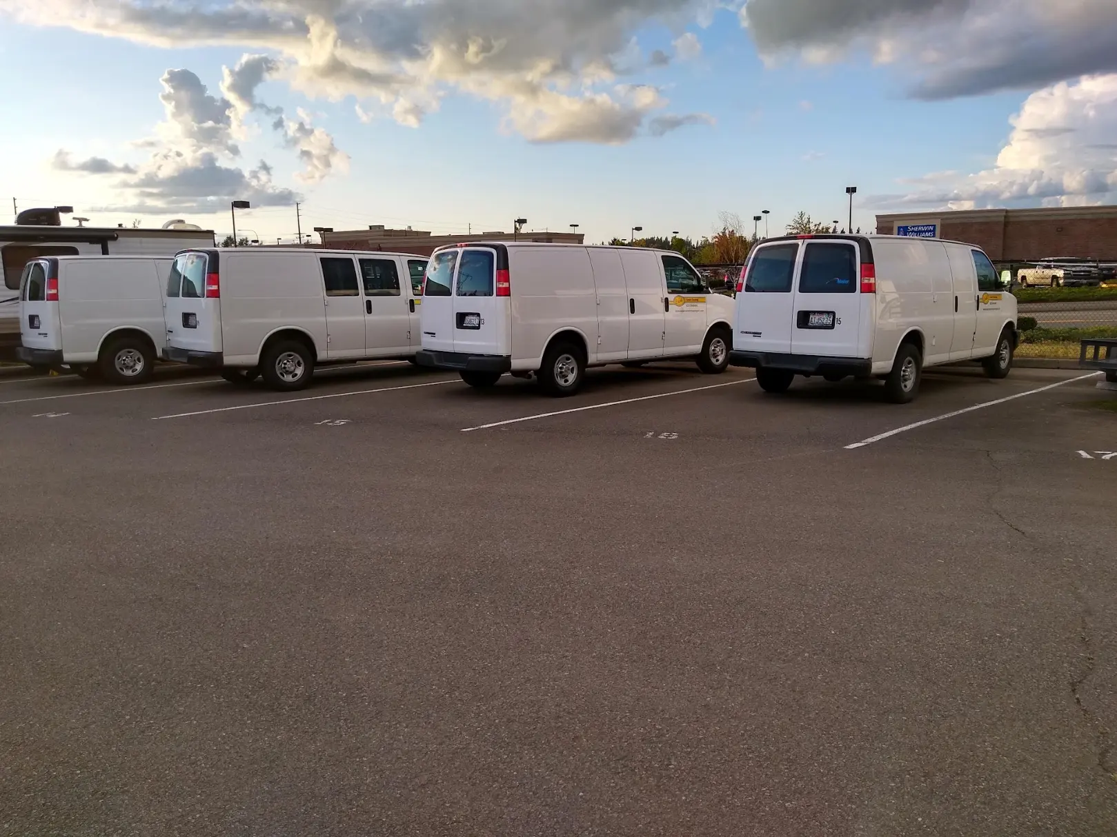 vans lined up